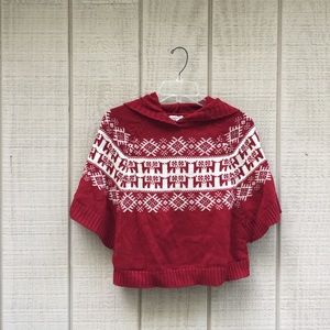 Grant Christmas deer & snowflake cropped hoodie
